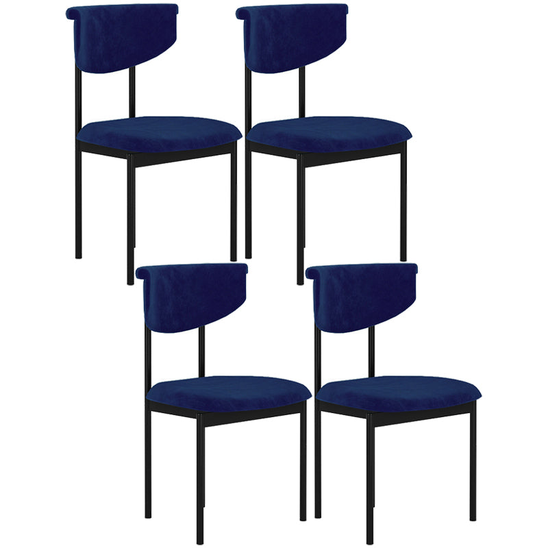 Modern Black Kitchen Dining Side Chair Upholstered Opening Back Dining Side Chair