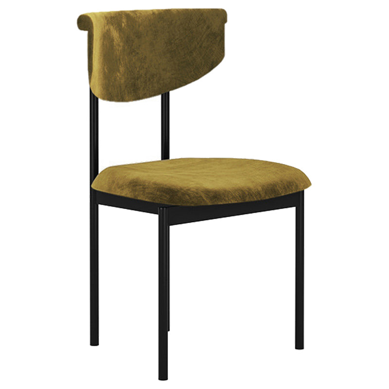 Modern Black Kitchen Dining Side Chair Upholstered Opening Back Dining Side Chair
