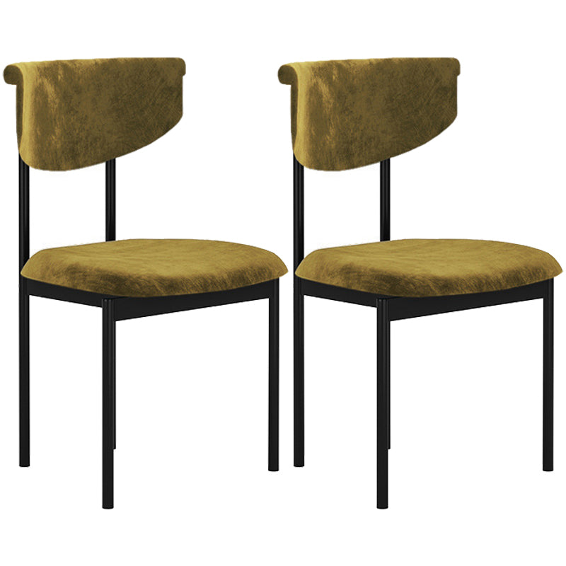 Modern Black Kitchen Dining Side Chair Upholstered Opening Back Dining Side Chair
