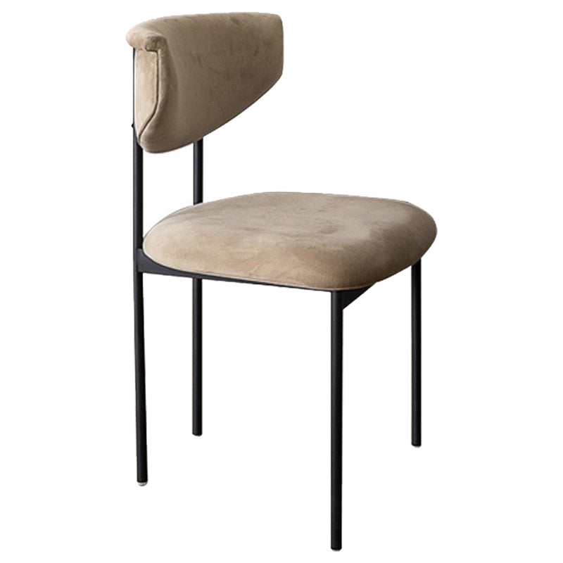 Modern Black Kitchen Dining Side Chair Upholstered Opening Back Dining Side Chair