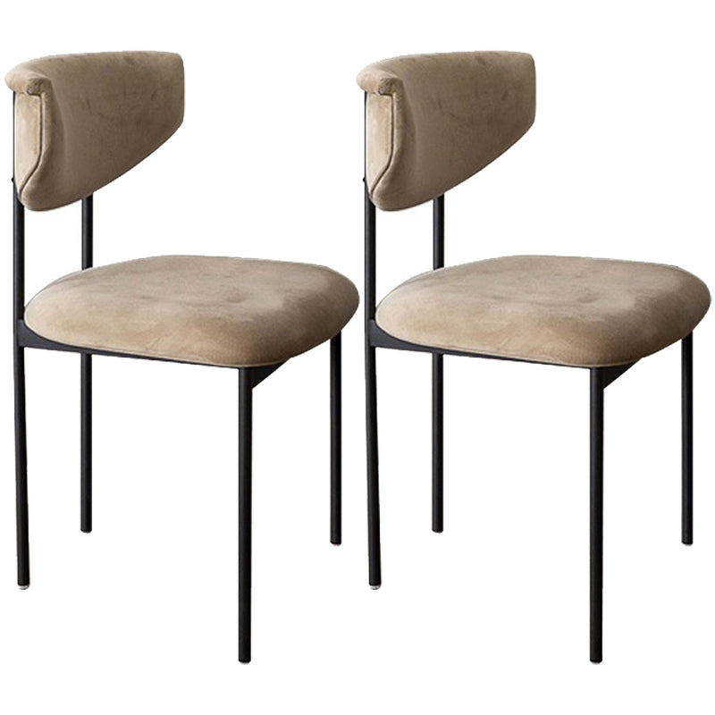 Modern Black Kitchen Dining Side Chair Upholstered Opening Back Dining Side Chair