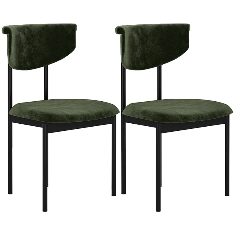 Modern Black Kitchen Dining Side Chair Upholstered Opening Back Dining Side Chair