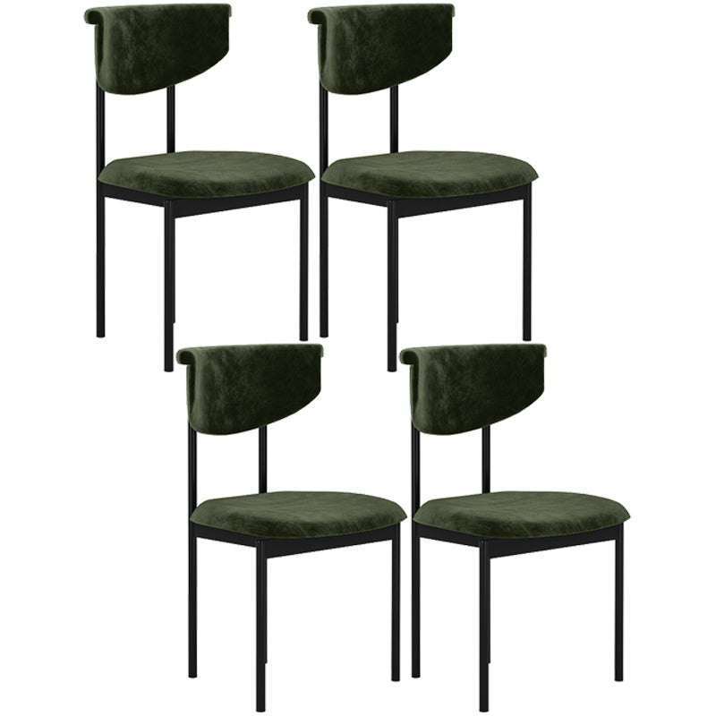 Modern Black Kitchen Dining Side Chair Upholstered Opening Back Dining Side Chair