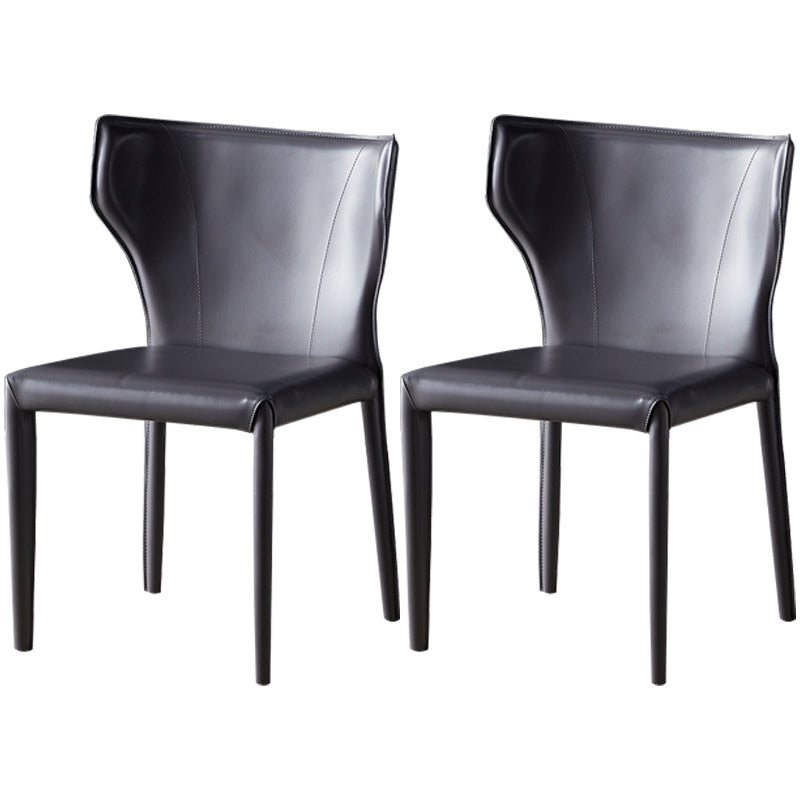 Chaise de salle à manger en cuir de cuisine, chaise d'appoint à oreilles de 32 pouces de hauteur avec 4 pieds en métal