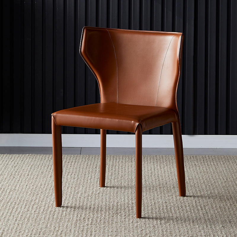 Chaise de salle à manger en cuir de cuisine, chaise d'appoint à oreilles de 32 pouces de hauteur avec 4 pieds en métal