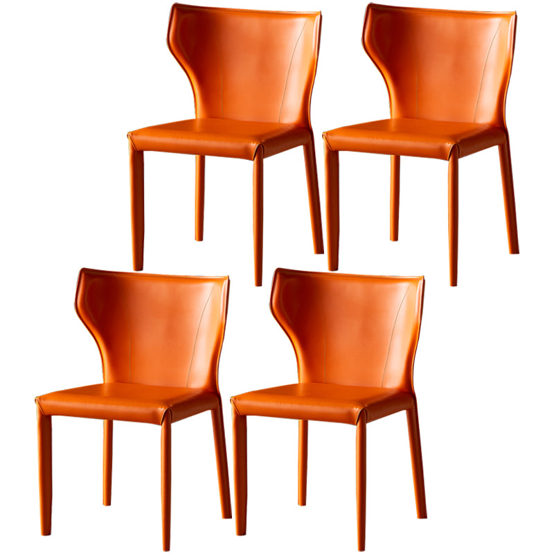 Chaise de salle à manger en cuir de cuisine, chaise d'appoint à oreilles de 32 pouces de hauteur avec 4 pieds en métal