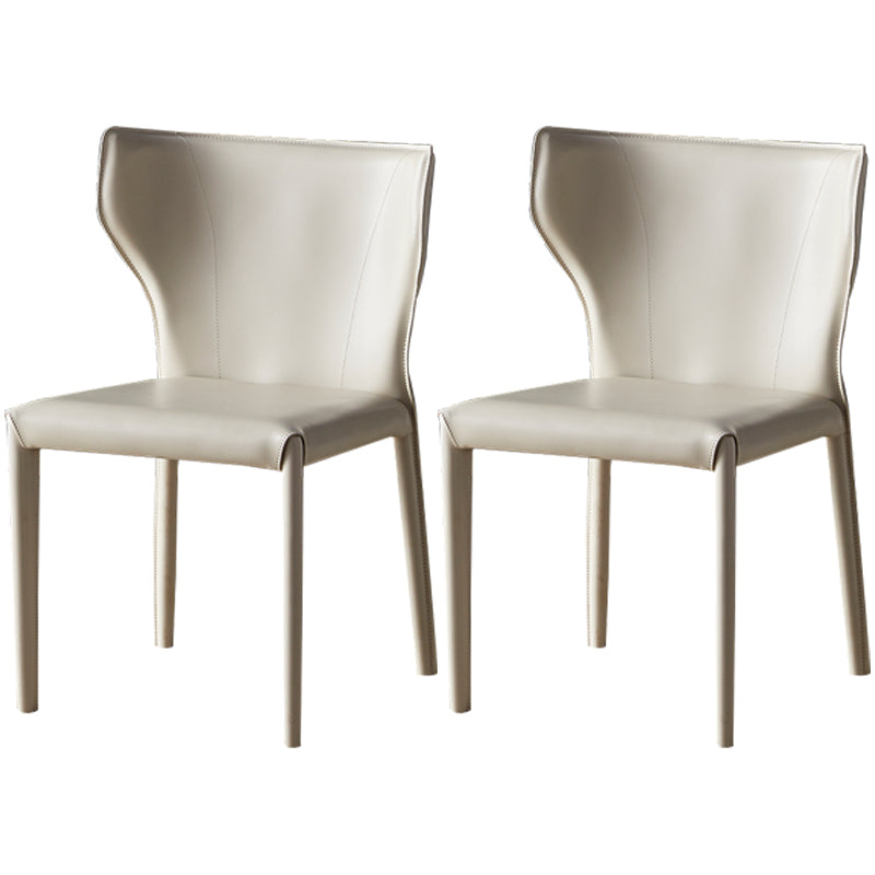 Chaise de salle à manger en cuir de cuisine, chaise d'appoint à oreilles de 32 pouces de hauteur avec 4 pieds en métal