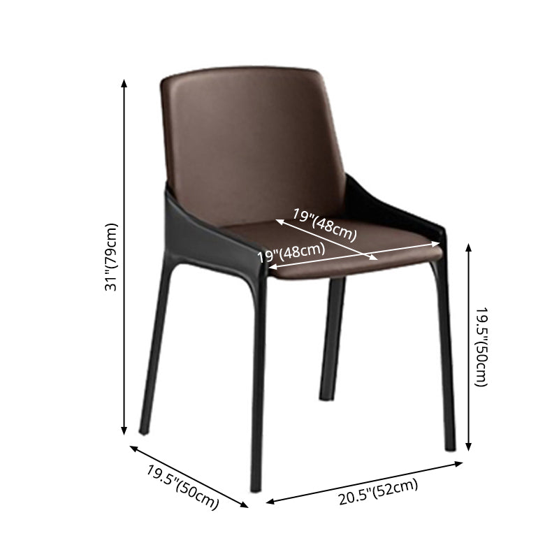 Chaise de salle à manger moderne en métal, chaise d'appoint Parsons de 20 pouces de large pour la cuisine