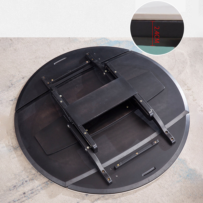 Contemporary Sintered Stone Top Dining Furniture 4 Black Legs Table Collapsible for Kitchen