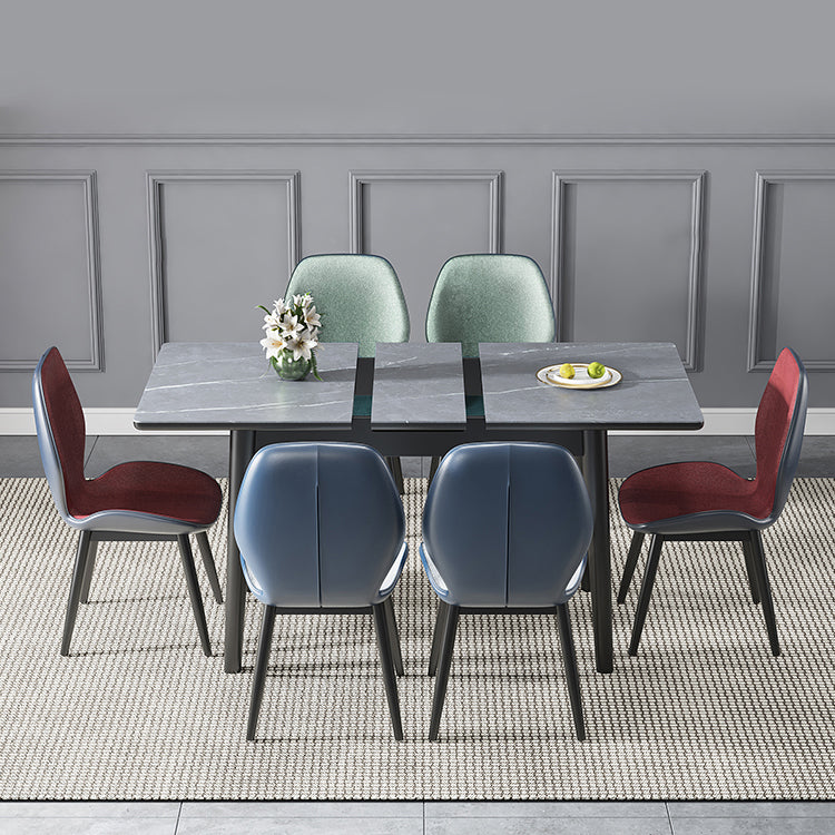 Modern Collapsible Sintered Stone Dining Room Table with 4 Metal Legs for Kitchen Dining Set