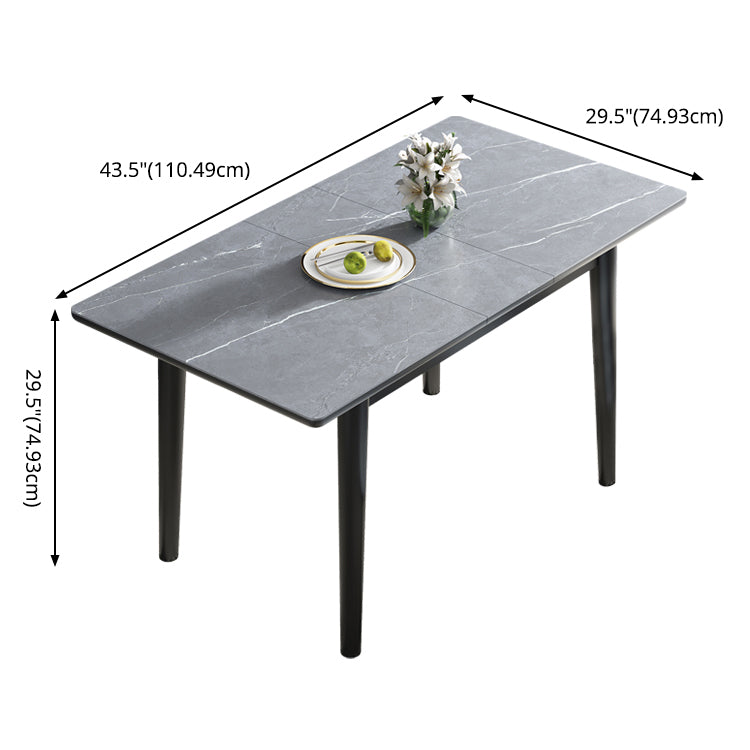 Modern Collapsible Sintered Stone Dining Room Table with 4 Metal Legs for Kitchen Dining Set