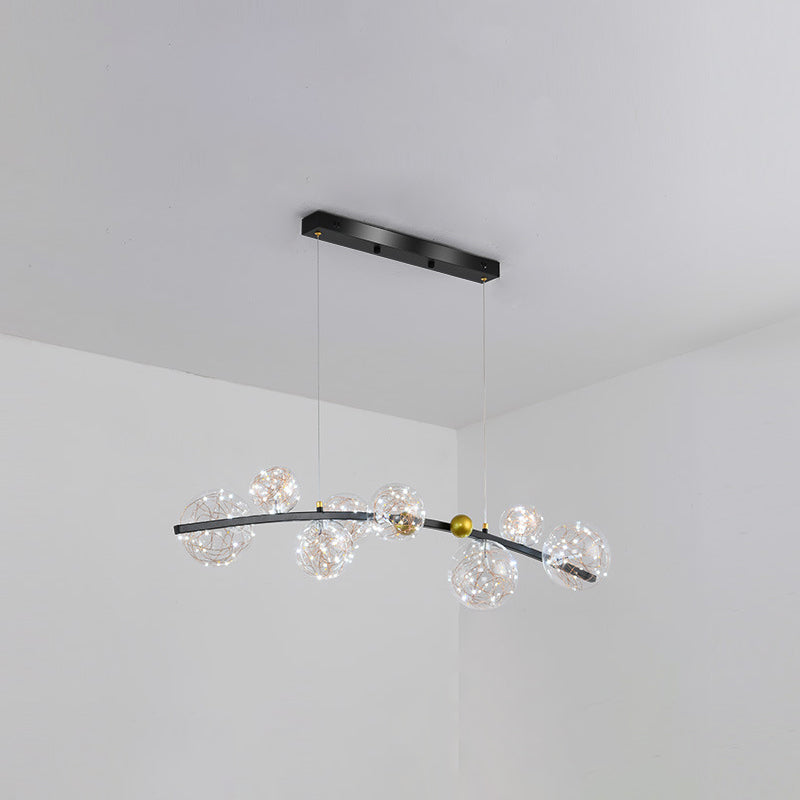 8 Light Globe Chandelier Lighting Modern Island Lighting Metal Island Light Fixture