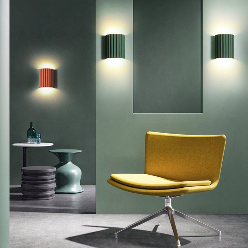 Moderne nordische Makkaronwand-Lampenharzzylindrisch 2-Licht-Wandleuchte für Innenräume