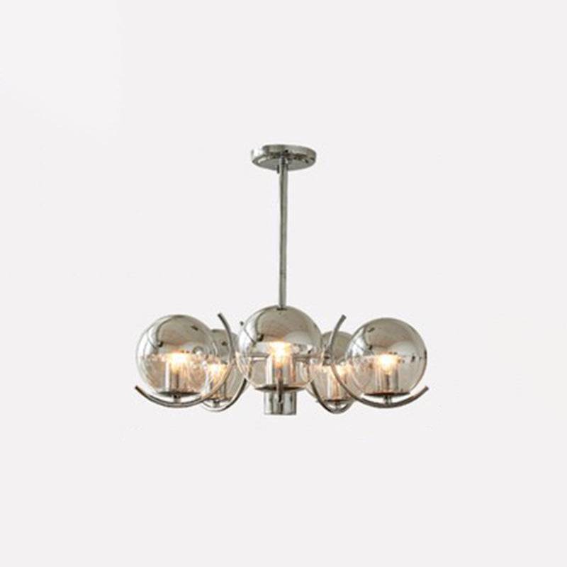 Modern Luxury Globe Pendant Light Wrought Iron Indoor Chandelier with Glass Shade