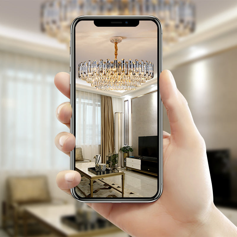 Modern Circular Chandelier Crystal Chandelier Lighting Fixtures For Dining Room