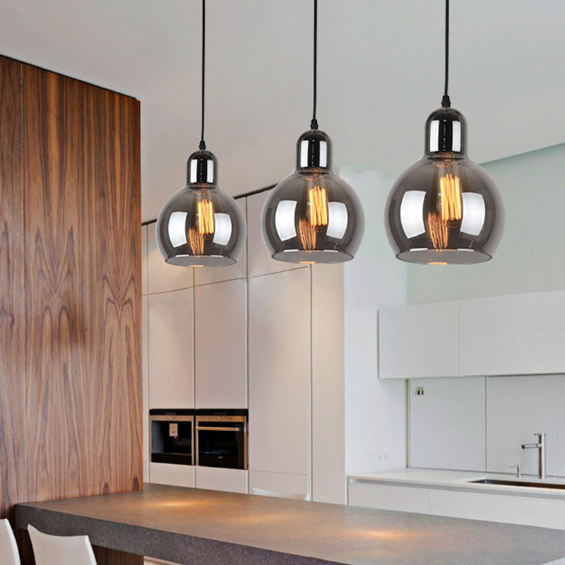 Glass Black Pendant Light in Modern Creative Style Aluminium Globe Hanging Lamp for Interior Spaces