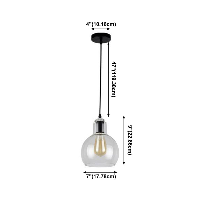 Glass Black Pendant Light in Modern Creative Style Aluminium Globe Hanging Lamp for Interior Spaces