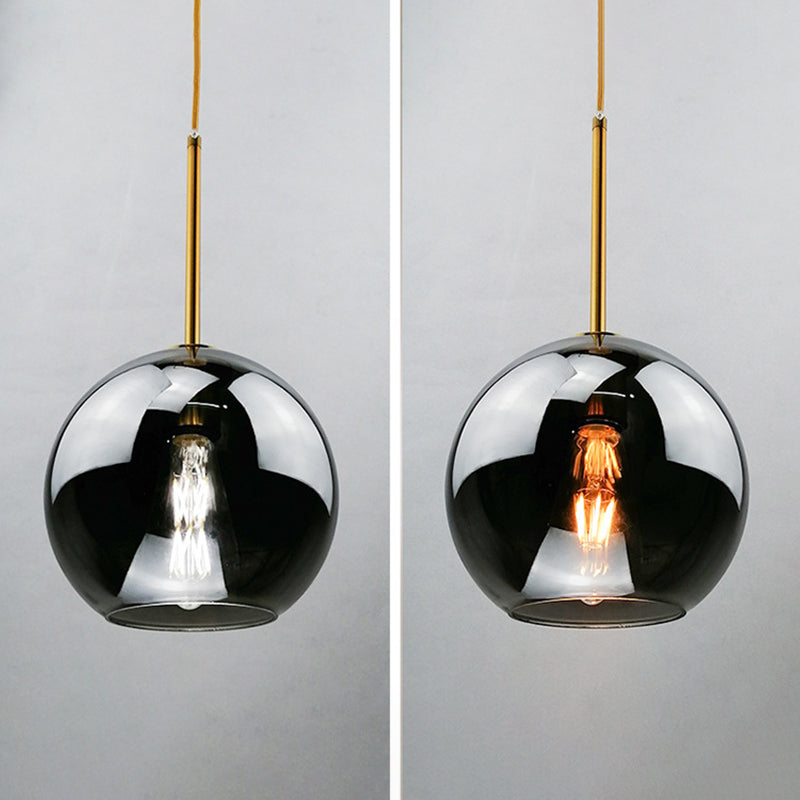 Moderner prägnanter Globe Anhänger Lichtelektroplate Kupferhängerlampe mit Glasschatten