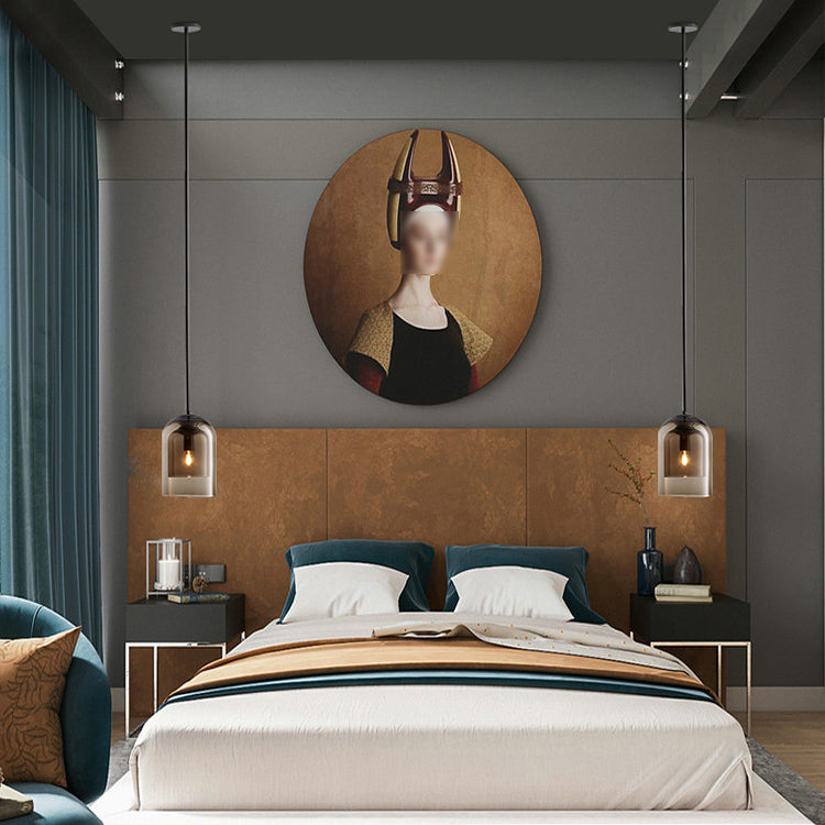 Double Glass Bell Pendant Light in Modern Luxury Style Iron Single Hanging Lamp for Interior Spaces