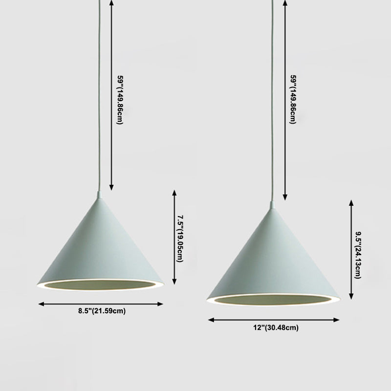 Triangle Metal Hanging Pendant Lamp 1-Light Modern Style Pendant Ceiling Lights