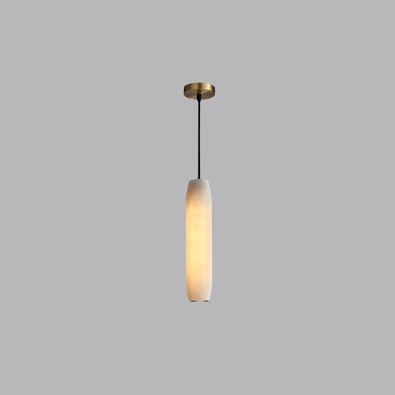 Marble 1-Light Hanging Lamp, Nordic Cylinder Shade Pendant Lighting for Living Room