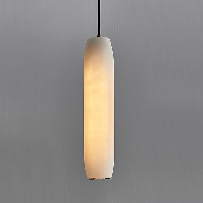 Marble 1-Light Hanging Lamp, Nordic Cylinder Shade Pendant Lighting for Living Room