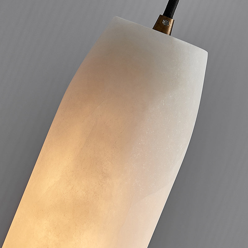 Marble 1-Light Hanging Lamp, Nordic Cylinder Shade Pendant Lighting for Living Room