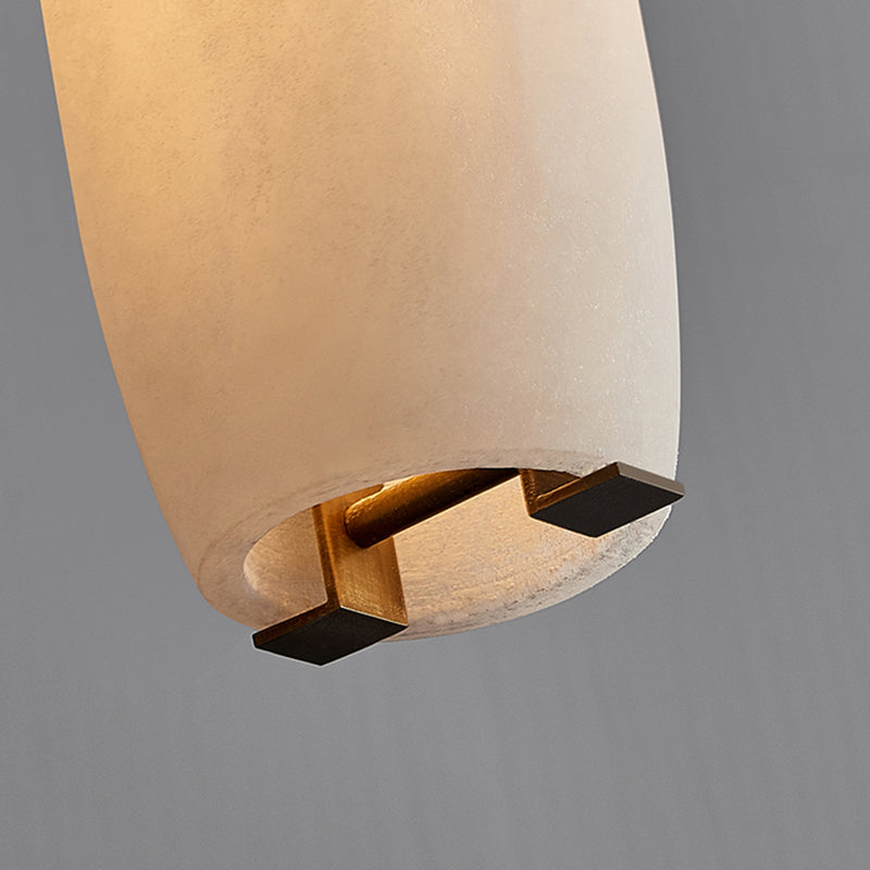 Marble 1-Light Hanging Lamp, Nordic Cylinder Shade Pendant Lighting for Living Room