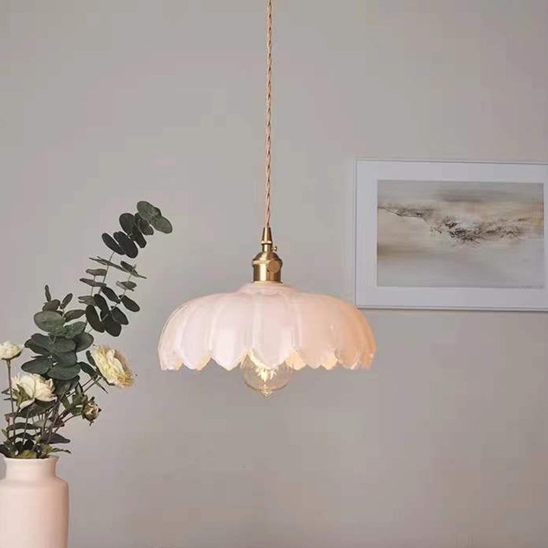 Lampada appesa a 1 luce delle viti, vetro a costola contemporanea lampada appesa