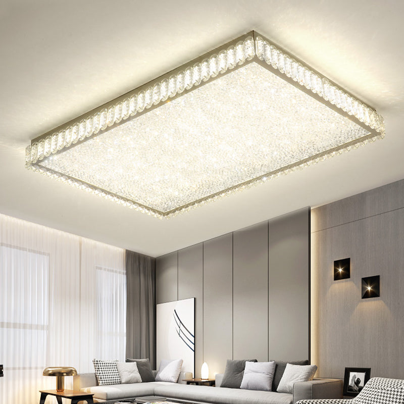 Luminaire de plafond encastré en cristal Transparent salle à manger plafonnier LED contemporain