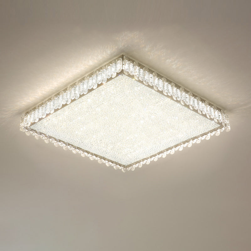 Luminaire de plafond encastré en cristal Transparent salle à manger plafonnier LED contemporain