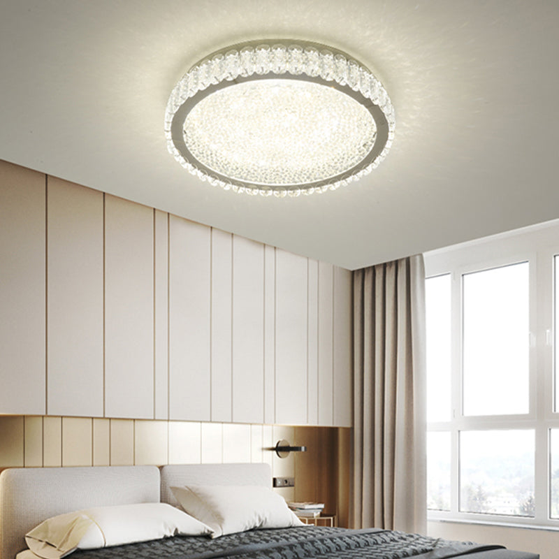 Luminaire de plafond encastré en cristal Transparent salle à manger plafonnier LED contemporain