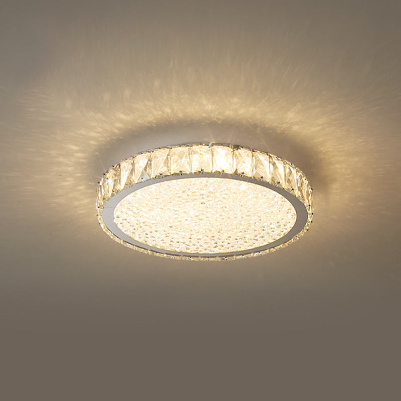 LED Flush Light Contemporary Transparent Crystal Bedroom Flush Ceiling Lamp