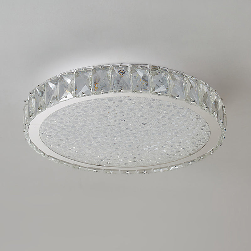 LED Flush Light Contemporary Transparent Crystal Bedroom Flush Ceiling Lamp