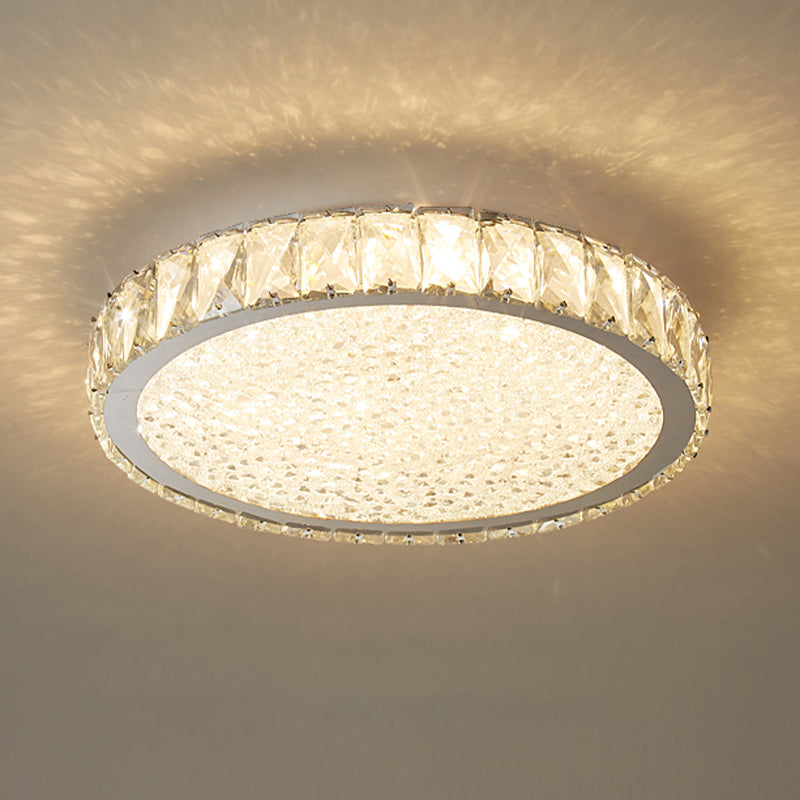 LED Flush Light Contemporary Transparent Crystal Bedroom Flush Ceiling Lamp