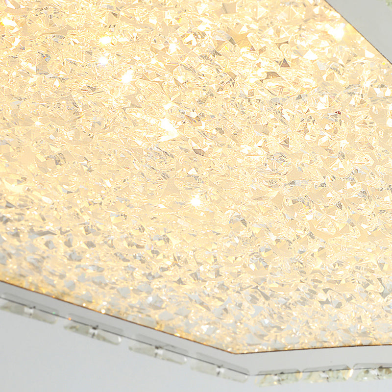 LED Flush Light Contemporary Transparent Crystal Bedroom Flush Ceiling Lamp