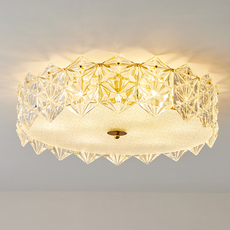 Lustre de salon en cristal encastré transparent moderne