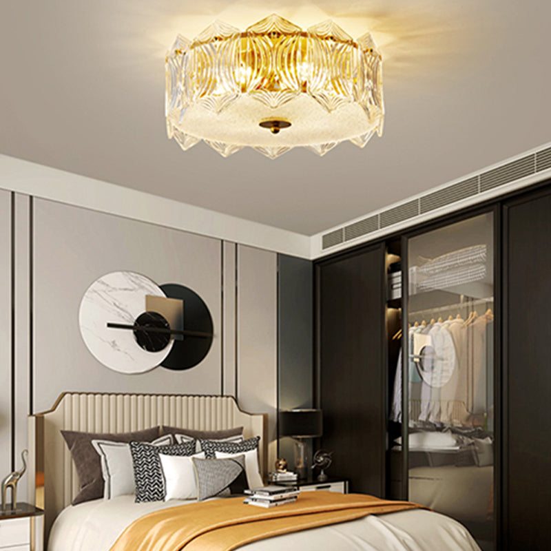 Lustre de salon en cristal encastré transparent moderne