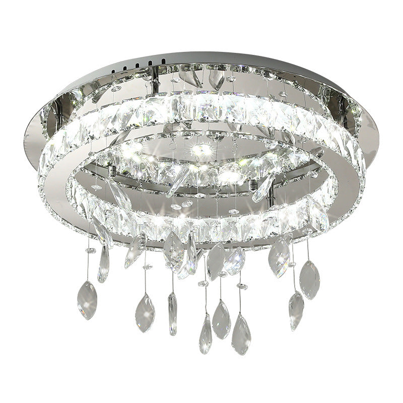 Crystal Flush Mount Light LED Contemporary Ceiling Lamp for Dining Room