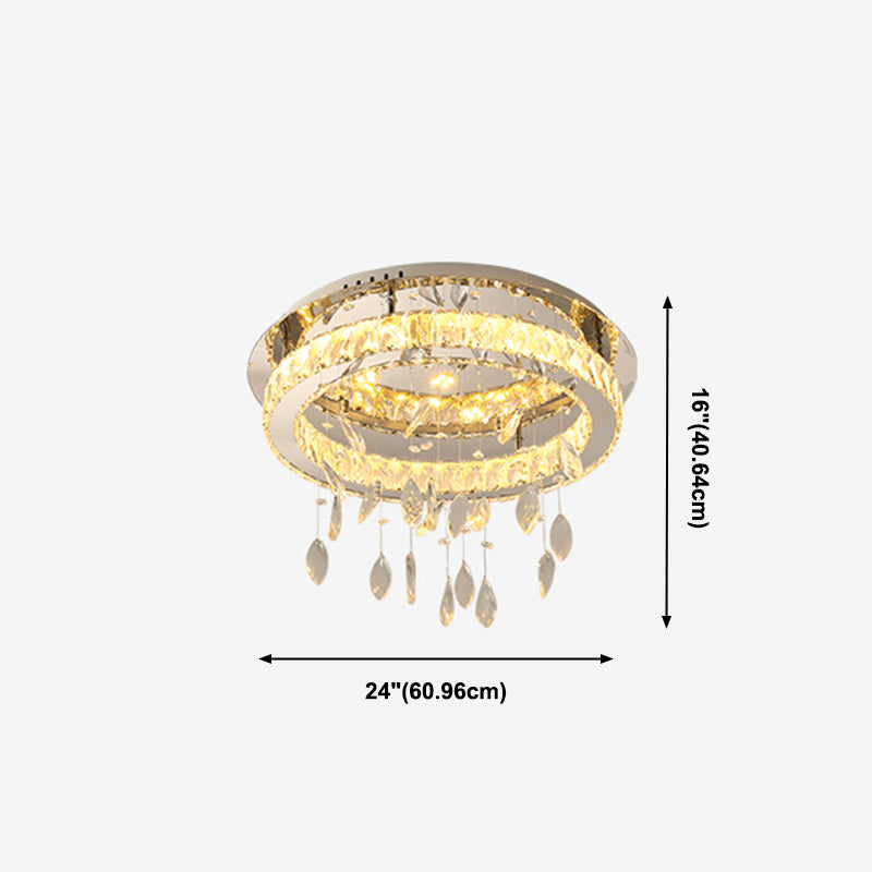Crystal Flush Mount Light LED Contemporary Ceiling Lamp for Dining Room