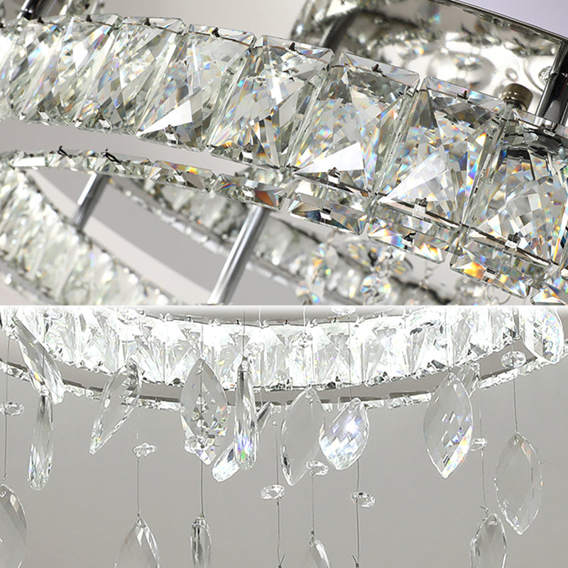 Crystal Flush Mount Light LED Contemporary Ceiling Lamp for Dining Room