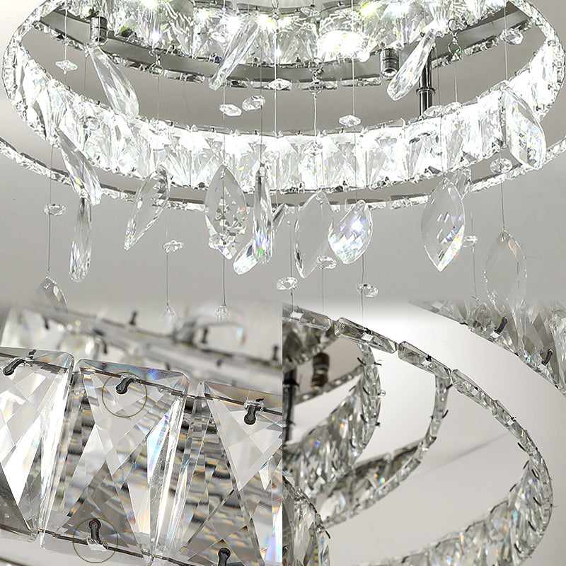 Crystal Flush Mount Light LED Contemporary Ceiling Lamp for Dining Room