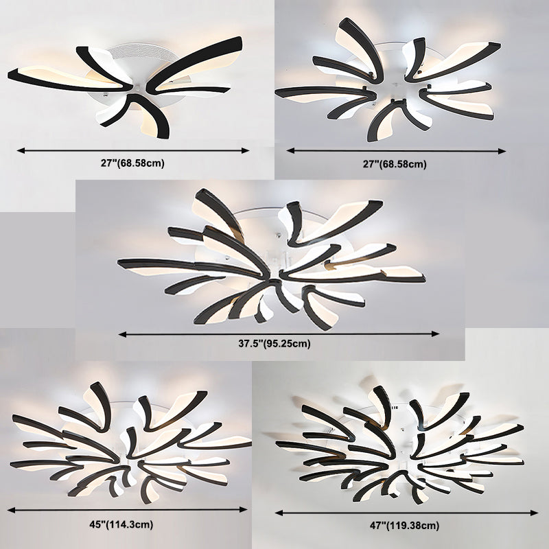 Multi - tête LED encastré salon plafonnier encastré moderne avec abat - jour acrylique