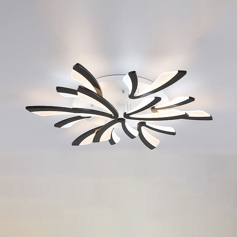 Multi - tête LED encastré salon plafonnier encastré moderne avec abat - jour acrylique