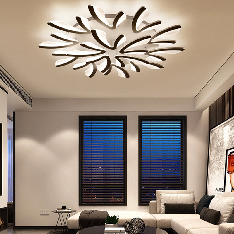 Multi - tête LED encastré salon plafonnier encastré moderne avec abat - jour acrylique