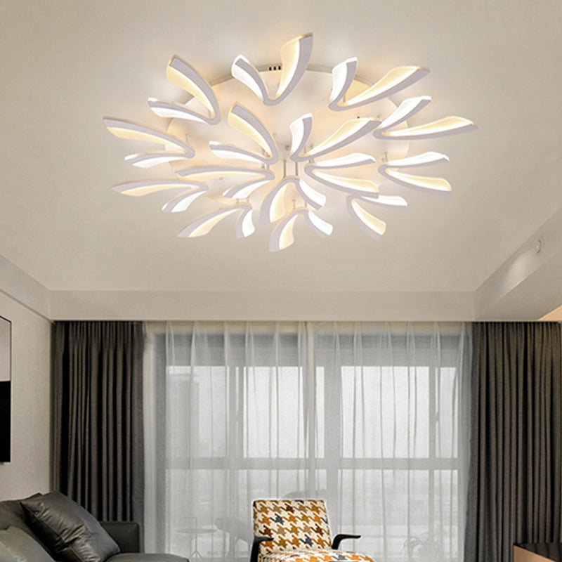 Multi - tête LED encastré salon plafonnier encastré moderne avec abat - jour acrylique