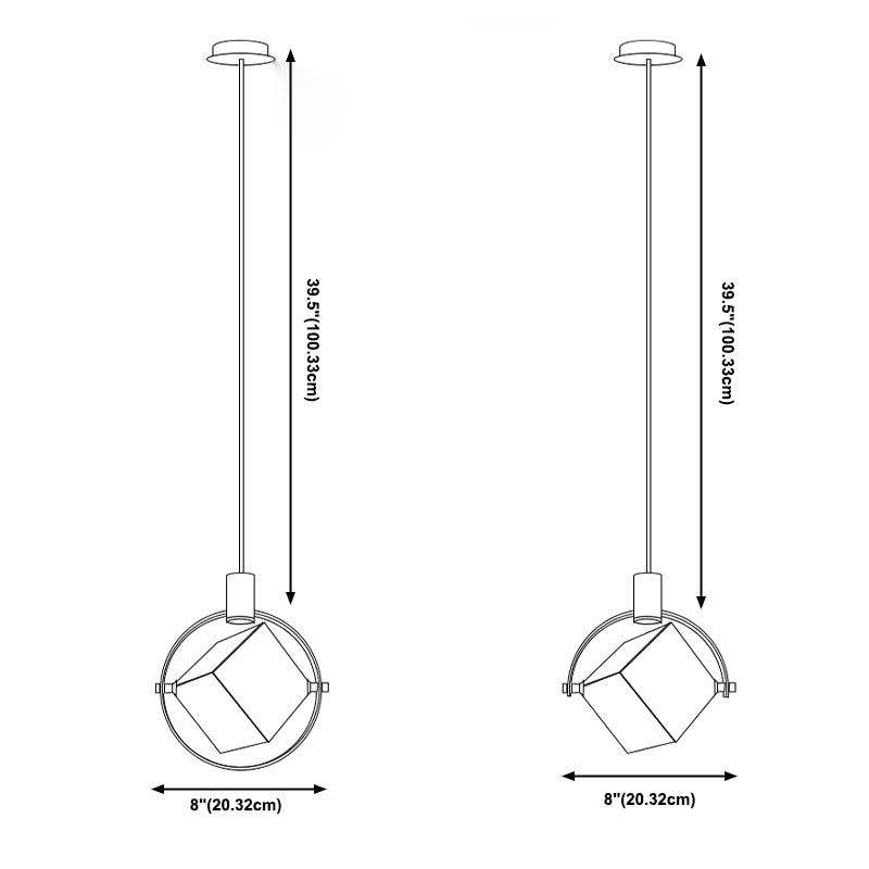 Geometrische hangende verlichtingsarmaturen Moderne gouden suspensie hanglampen met heldere kristalschaduw