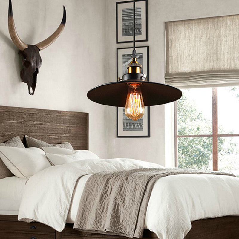 Industriële eenvoud hangende lamp met metalen schaduw voor salon coffeeshop