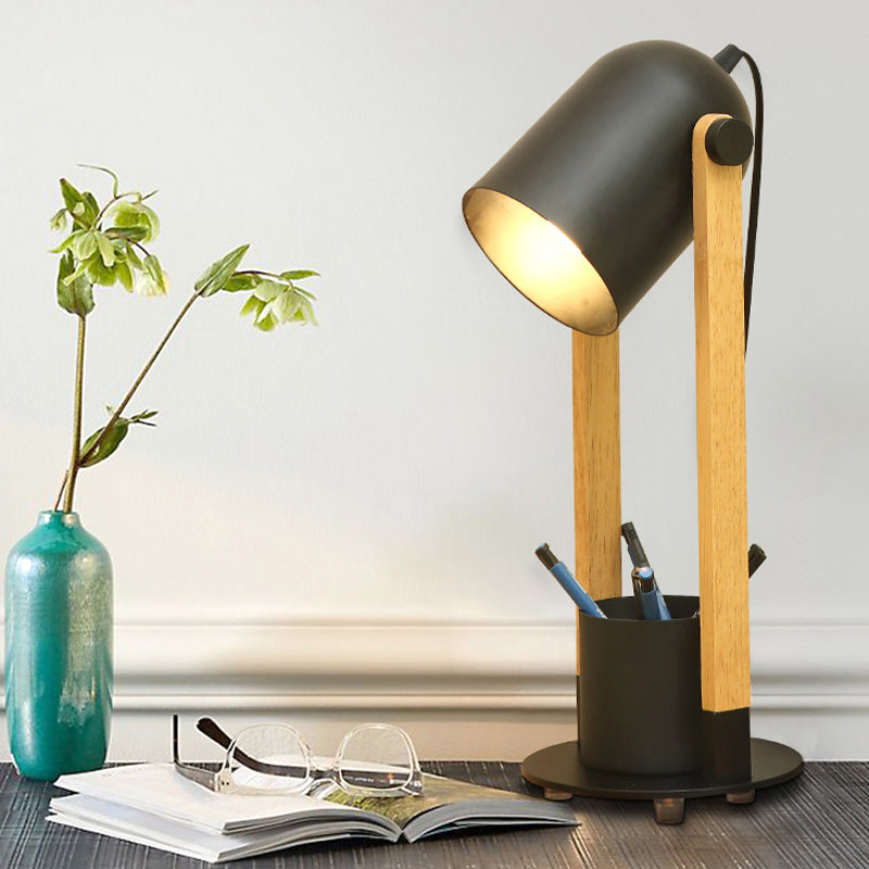 Macaron Simplicity Bell Lampada da tavolo Lampada metallizzata per camera da letto con supporto a penna