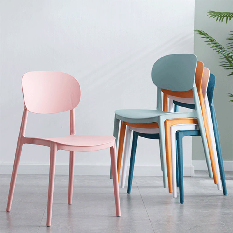Plastic Scandinavian Dining Room Chair Matte Finish Open Back Dining Side Chair